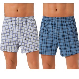 INSPIRE CHIC Men's 2 Pack Classic Plaid Pattern Underwear Boxer Shorts - 1 of 4