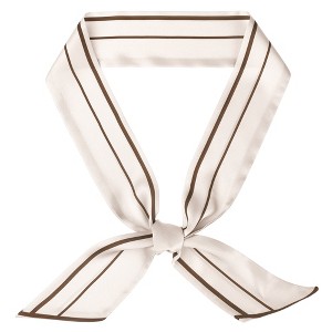 INSPIRE CHIC Women's Striped Contrast Color Skinny Long Satin Scarves 47.2"x2.4" 1 Pcs - 1 of 4