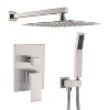 PAGED Ceiling Mounted Shower Head Luxury Shower Faucet Set with Handheld and 10" Shower head for Bathroom, Locker Room - 2 of 4