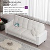 TYBOATLE Black Faux Leather Sofa Couches for Living Room, Comfy Small Loveseat w/USB and Wide Arms, 2/3 Seater 85" Office Couch for Apartment Bedroom - 2 of 4