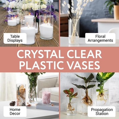Clear Acrylic Cylinder Vase Set for Weddings and Home Decor
