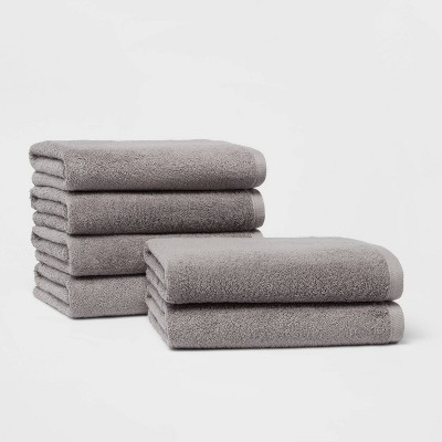 6pk Bath Towel Set Gray - Room Essentials™