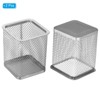 Unique Bargains Metal Large Capacity Square Desk Accessories Mesh Pen Holders 2 Pcs - 3 of 4