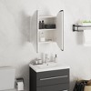 vidaXL Bathroom Cabinet with Round Mirror&LED White 15.7 in.x15.7 in.x6.9 in. - 4 of 4