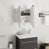 vidaXL Bathroom Cabinet with Round Mirror&LED White 15.7 in.x15.7 in.x6.9 in. - image 4 of 4