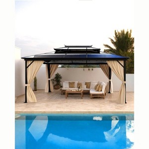GustoWave 12' x 16' Heavy Duty Hardtop Patio Gazebo for Garden, Patios, Lawns - 1 of 4