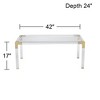 55 Downing Street Hanna Modern Cast Acrylic Rectangular Coffee Table 42" x 24" Clear Gold Tempered Glass Tabletop for Living Room Bedroom Entryway - 4 of 4
