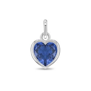 Girls' CZ Birthstone Heart Sterling Silver Charms - In Season Jewelry - 1 of 4
