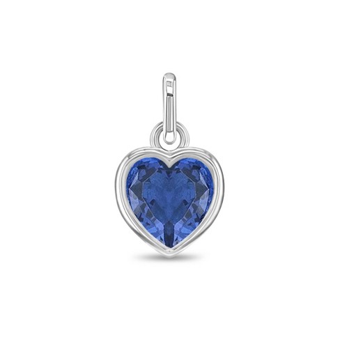 Ag Sterling - April Sterling Silver & CZ Birthstone Hearts Charm