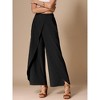 INSPIRE CHIC Women's Casual Wide Legs Back Elastic High Waist Split Side Trousers - 4 of 4