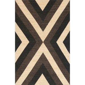 Nuloom Bretta Geometric Braided Jute Indoor Area Rug, 5' x 8', Black - 1 of 4