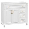 KIGFTSOD 36" Bathroom Vanity with Sink, White Vanity Cabinet with Flip-Out Drawer, 3 Drawers, 2 Soft-Close Doors - 3 of 4
