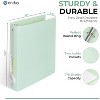 3 Ring Binder (4 Pack) Pastel Flexible Binders Round Ring with Pocket, for School Supplies in Blue, Purple, Pink and Green - 2 of 4