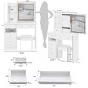 FONTOI 29.2"W/37"W/41"W Makeup Vanity Table with Left Drawer Stool Large Sliding Mirror Capacity Storage for Bedroom Dressing Room, White/Black - 3 of 4