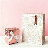 Bows And Sparkles XL Foil Flowers Wedding Gift Bag with Tag Ivory/Bronze - 4 of 4