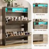 Shoe Storage Cabinet with 2 Flip Drawers & RGB Lights, Narrow Shoe Rack Organizer - 4 of 4