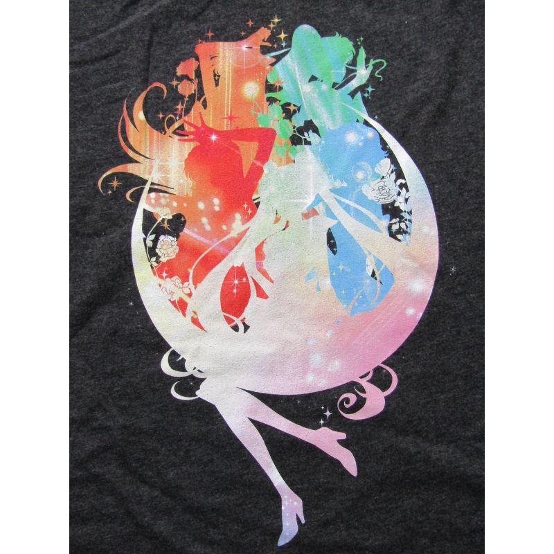 Sailor Moon Crystal Character Orb Crew Neck Short Sleeve Black Heather Women's Night Shirt, 2 of 3