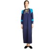 Memoi Women's 100% Cotton Ultra Soft Lace Up Long Sweatshirt Gown Medieval Blue M - 2 of 4