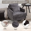 CAVINAS Mid-Century Modern Tufted Club Chair with Wooden Legs,Plush Chenille Fabric Accent Armchair for Living Room,Bedroom,Study - 4 of 4