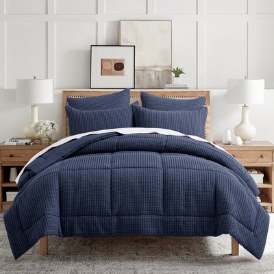 Mills Waffle Navy Twin Comforter Set - Levtex Home : Target