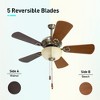 Captiva Designs 42" Ceiling Fan, Low Profile Fan with Pull Chain & 5 Reversible Blades, 3-Speed DC Motor - 2 of 4