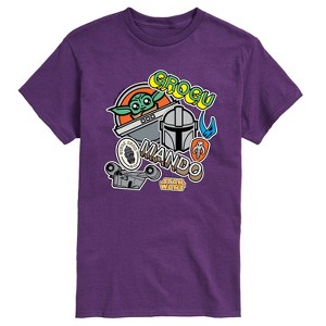 Men's - Star Wars - The Mandalorian Mando Grogu Stickers Short Sleeve Graphic T-Shirt - 1 of 3