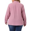 Agnes Orinda Women's Plus Size Swiss Dots Button Down Collar Long Sleeve Shirts - 4 of 4