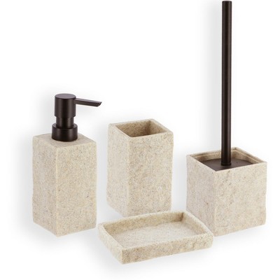 Natural Beige Resin Stone Effect Hand Soap and Lotion Dispenser