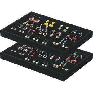 2-Piece Stackable 24-Grid Jewelry Organizer Tray Set for Multiple Jewelry Types - 1 of 4