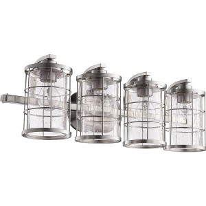 Quorum Lighting Ellis Glass 4-Light Satin Nickel Vanity Fixture - 1 of 1