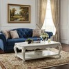 36" White Resin And Wood Coffee Table With Shelf - 2 of 4