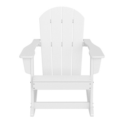White Poly Lumber Outdoor Rocking Adirondack Chair