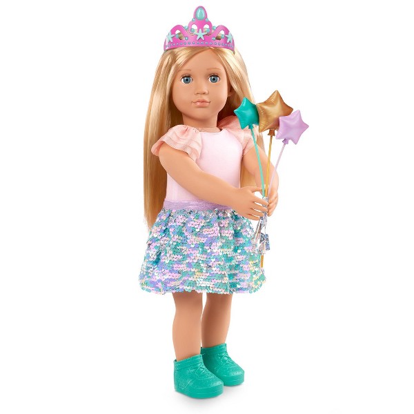 Conjunto de Fiesta Sorpresa con Lentejuelas para Muñecas de 18" con Bolsa Misteriosa y Accesorios: Ropa de Muñeca con Tema de Moda, 9 Piezas 2