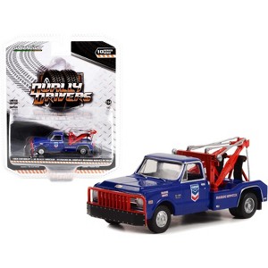 1969 Chevrolet C-30 Dually Wrecker Truck Dark Blue "Standard Oil Company Roadside Service" 1/64 Diecast Model Car by Greenlight - 1 of 3