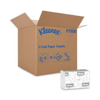 Kleenex C-Fold Paper Towels, 1-Ply, 10.13 x 13.15, White, 150/Pack, 16 Packs/Carton