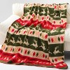 Lomsoe Christmas Blanket Red Reindeer Flannel Throw Warm Blanket for Couch Bedroom Bed Sofa Office Winter Travel. - 2 of 4