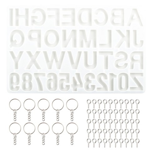 ZODACA Alphabet Number Silicone Resin Mold Tray Kit, Epoxy Letters  Keychains for Arts and Crafts