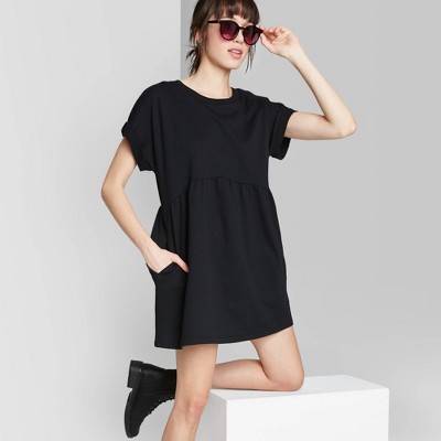 black mini t shirt dress