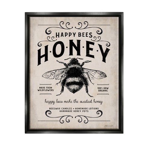 Bee Happy | Large Solid-Faced Canvas Wall Art Print | Great Big Canvas