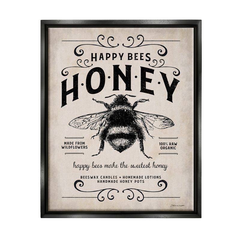Stupell Industries Honey Bee Rustic Farm Textured Word Design, 1 of 7
