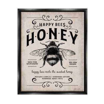 Stupell Industries Honey Bee Rustic Farm Textured Word Design