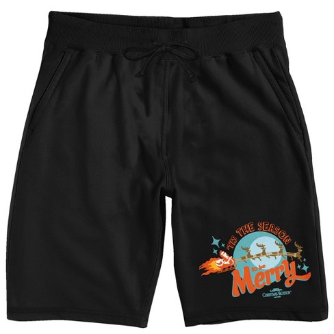 National Lampoon's Christmas Vacation "'Tis the Season To Be Merry" Men's Black Sleep Pajama Shorts - image 1 of 3