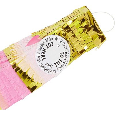 Sparkle and Bash 3-Pack Mini Pink Champagne Bottle Pinatas for Bachelorette Party Decorations 8 x 3.25 in