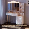TopComfy Makeup Mirrors Vanity Desk with Mirror Makeup Vanity Set with Two Drawers and Three drawer Chest for Bedroom, White, 19"*17"*23.72" - 4 of 4