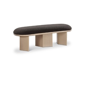 Meridian Furniture,Wilshire Boucle Fabric Bench - 1 of 4