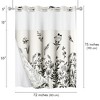 Americanflat 72x75 Hookless Shower Curtain - Floral Cream and Black Shower Curtain with Sheer Panel, Snap-In Liner, and Grommets - 100% Polyester - 2 of 4