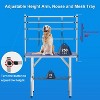 Professional Dog Pet Grooming TableAdjustable with Overhead Arm, Two Grooming Noose Mesh Tray - 3 of 4