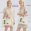 Fmeida Tote Bag for Women With Compartments,Large Canvas Tote Women's Purse Crossbody Bags Work Laptop Book Bag White 14.3 inches - 3 of 4