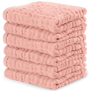 Baby Washcloths Muslin Cotton, Large 10”x10” by Comfy Cubs - 1 of 4