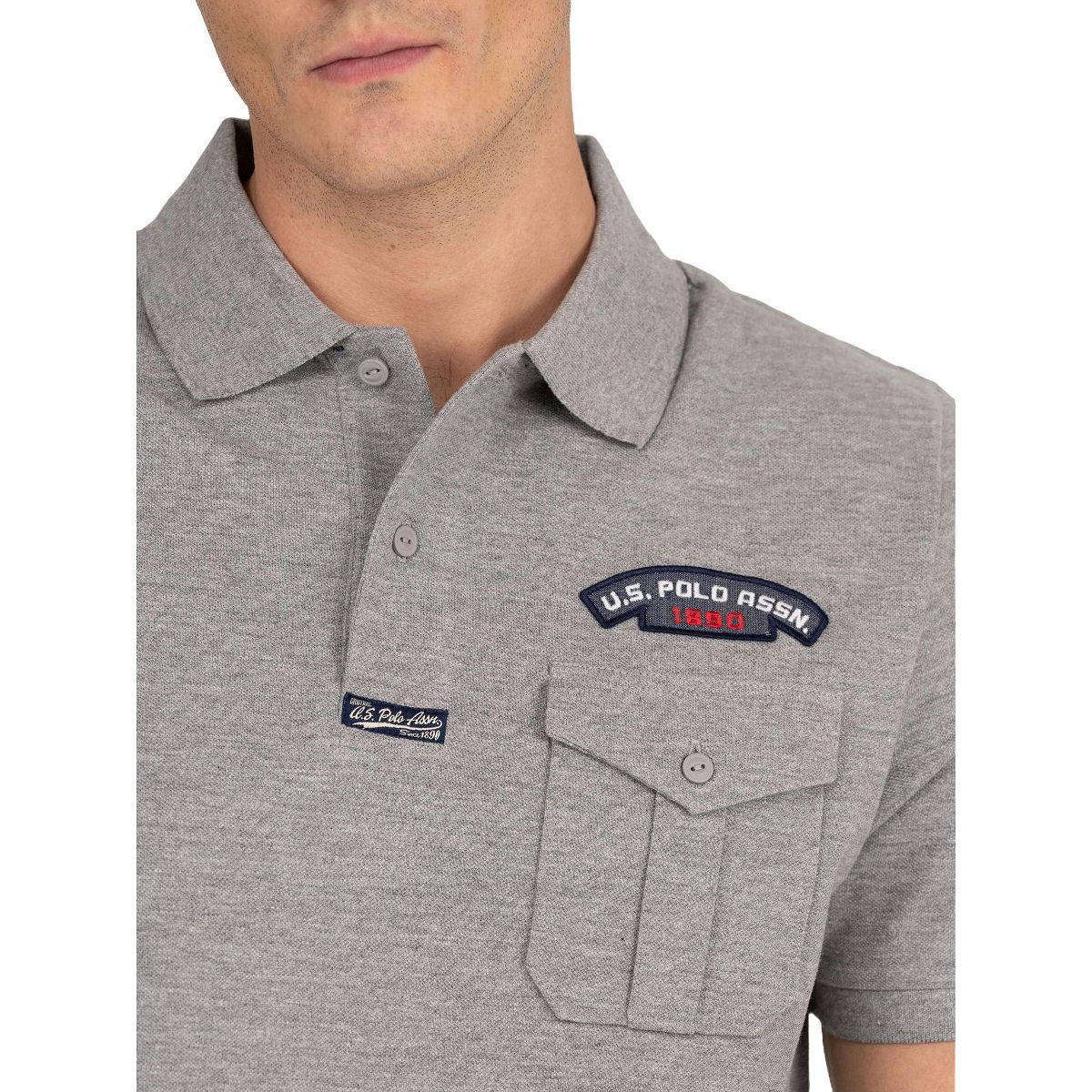 U.S. Polo Assn. Men's Slim Fit Stretch Pique Polo with Chest Pocket - thumbnail 7
